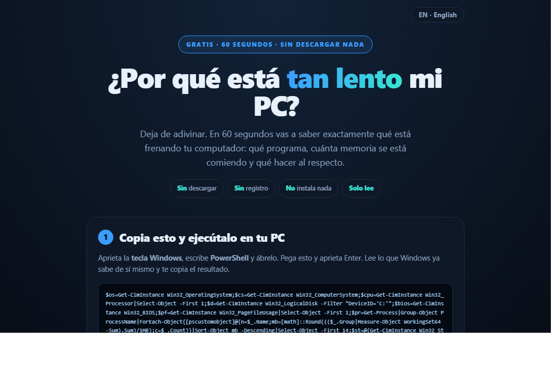 Diagnóstico de PC lento